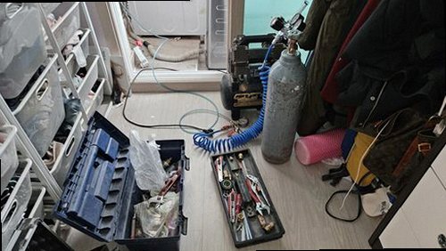 상록구 누수탐지 압력 검사와 배관 위치 확인을 진행하는 모습