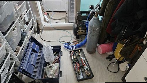 기흥구 누수탐지 수도계량기 별침과 배관 압력 검사를 확인하는 현장 점검 모습